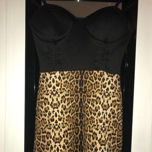 Animal Print Bustier Dress